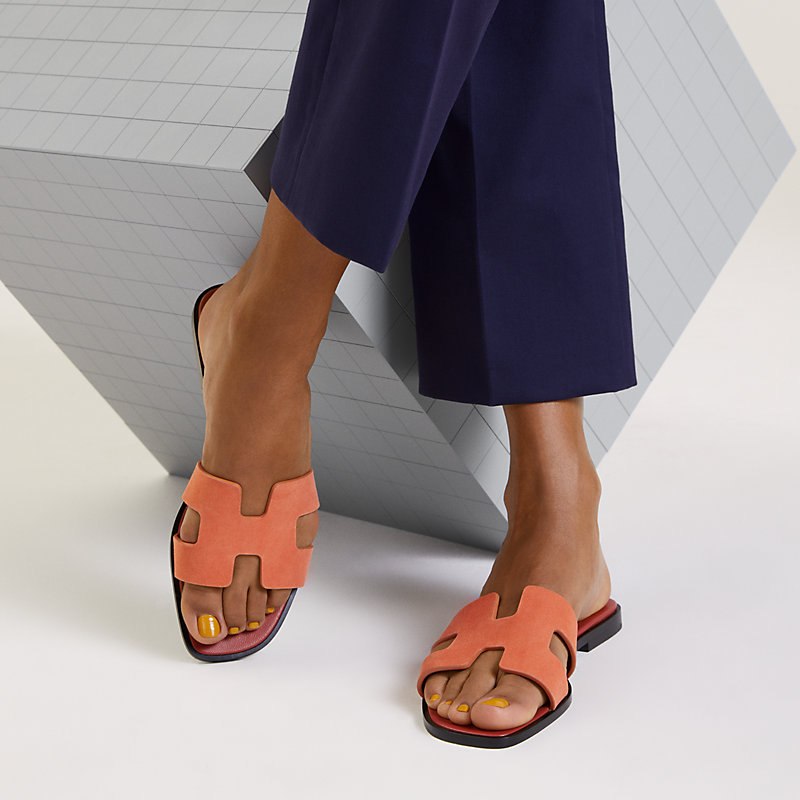 靴 Hermes Logo Orange Espadrilles Oran sandal - Orange | Hermès Canada